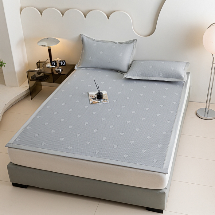 91家纺网 家纺一手货源 找家纺 阿亮家居 2025新款凉席凉豆豆软席床席款 心相印-冰川灰