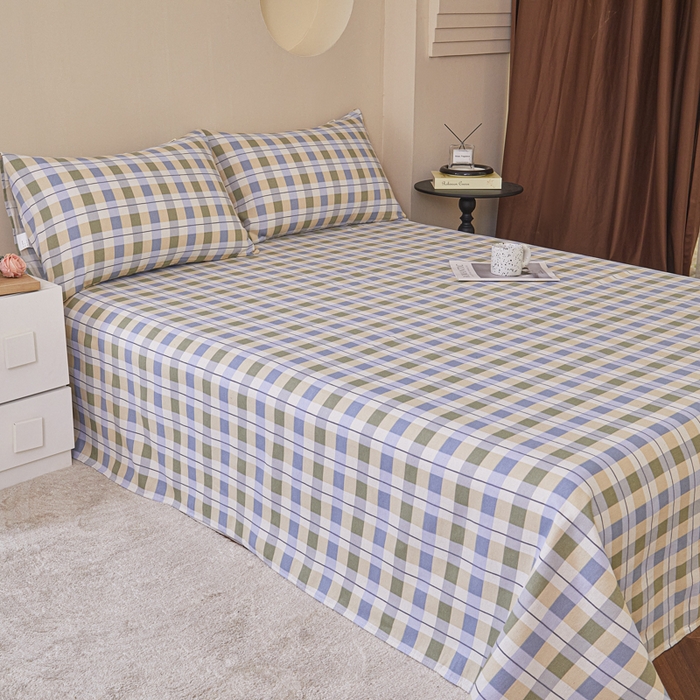 91家纺网 家纺一手货源 找家纺 绒艺席业 2025新款简约原棉印花老粗布床单 简兮米