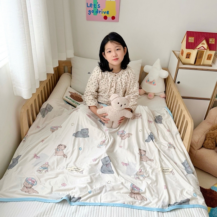 91家纺网 家纺一手货源 找家纺 嗨生活 2025新款婴儿裸睡级凉感针织毯幼儿园夏被儿童夏被毯子 小奶猫