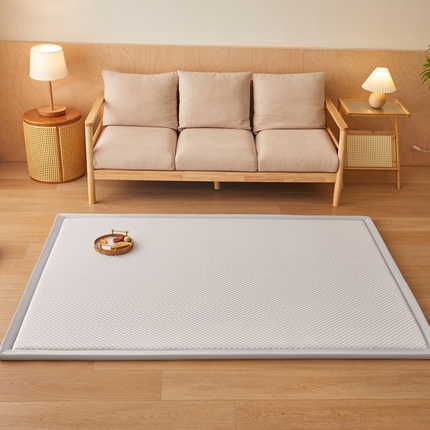 2025新款包边工艺凉感冰藤地铺睡垫系列凉席地垫 凉豆豆灰