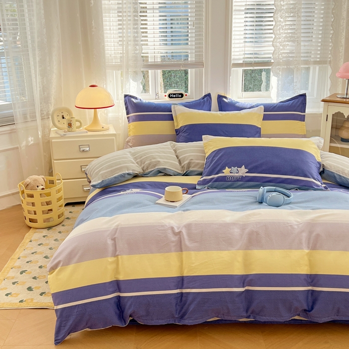 91家纺网 家纺一手货源 找家纺 世爵 2025新款全棉印花小清新单品系列-单被套 时光序曲