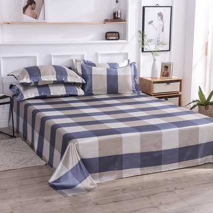 91家纺网 家纺一手货源 找家纺 （总）经年 2025新款条纹丝绸冰丝四件套-单床单