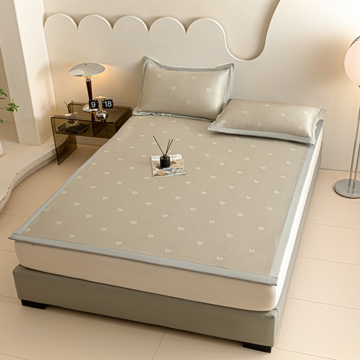 91家纺网 家纺一手货源 找家纺 阿亮家居 2025新款凉席凉豆豆软席床席款 心相印-玉石咖