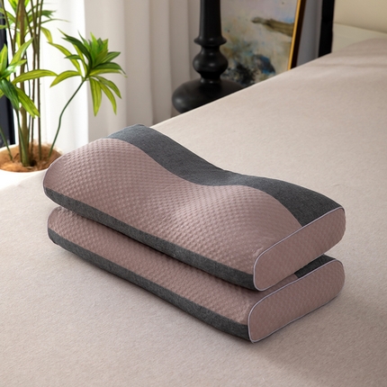 91家纺网 家纺一手货源 找家纺 九州枕芯 2025新款针织双拼纯荞麦枕 暖棕色