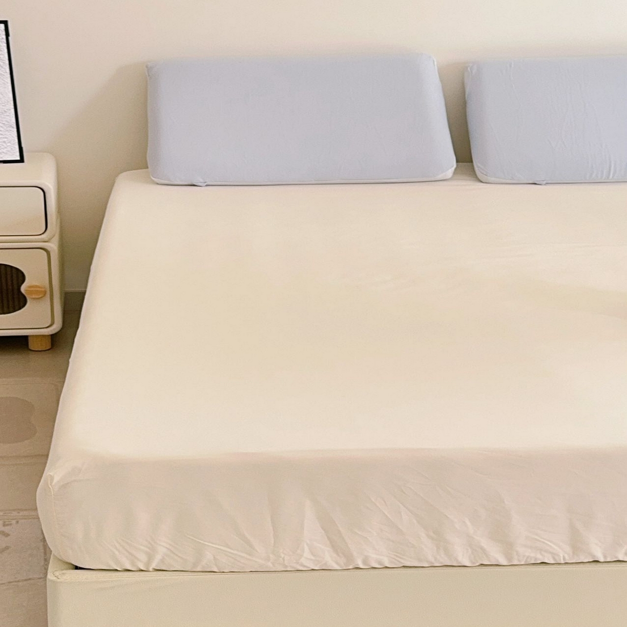 91家纺网 家纺一手货源 找家纺 兜米家居 2025新款纯色全棉床笠 生椰姜茶