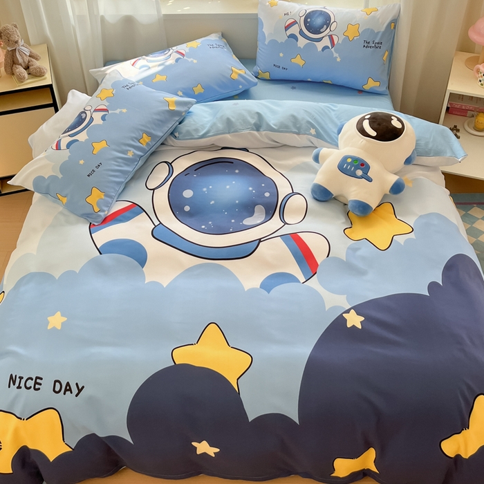 91家纺网 家纺一手货源 找家纺 博雅 2025新款纯棉宇航员四件套 梦想宇航员