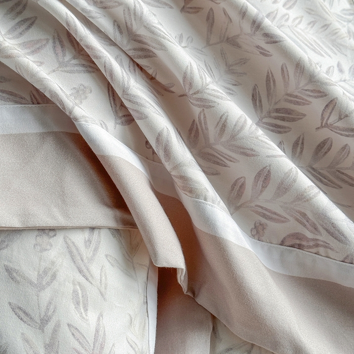 91家纺网 家纺一手货源 找家纺 巧玲珑 2025新款60支A类进口数码印花美式双拼四季款长绒棉四件套 和风絮语