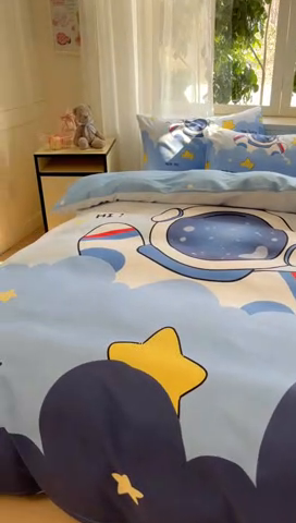 91家纺网 家纺一手货源 找家纺 博雅 2025新款纯棉宇航员四件套 梦想宇航员