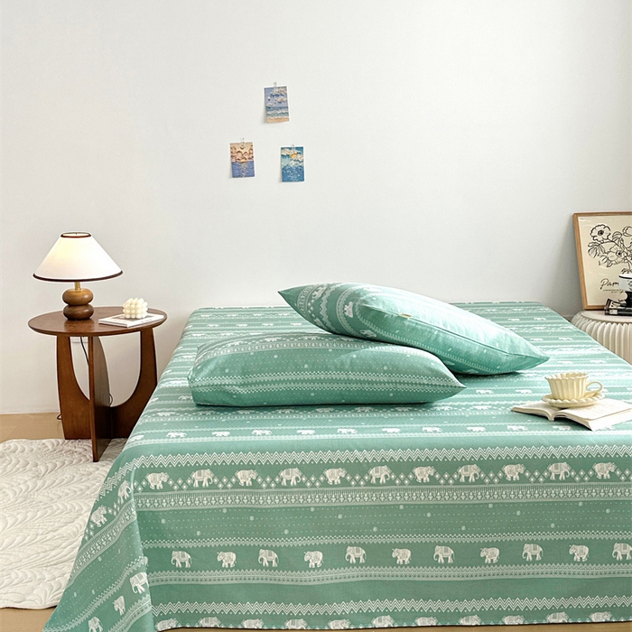 91家纺网 家纺一手货源 找家纺 （总）绒艺席业 2025新款简约原棉印花老粗布床单