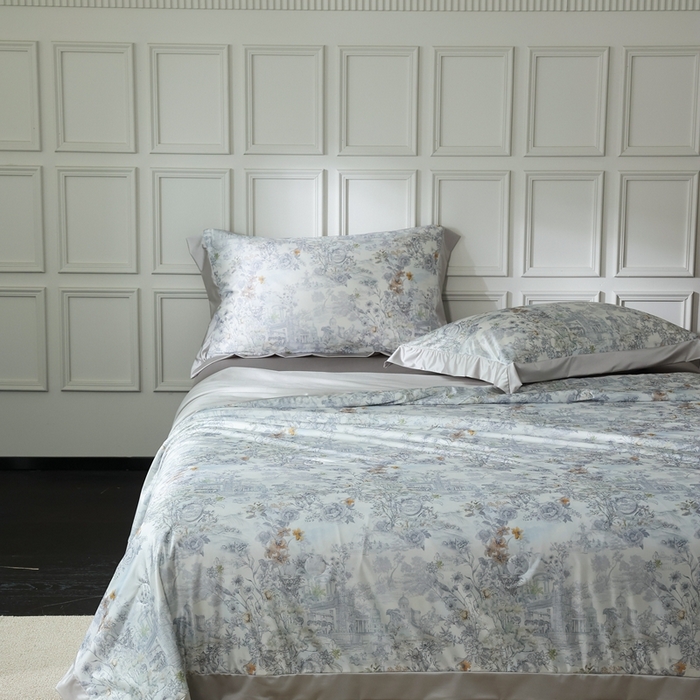 91家纺网 家纺一手货源 找家纺 傲蕾良品 2025新款水光锦冰柔印花夏被 银雪草