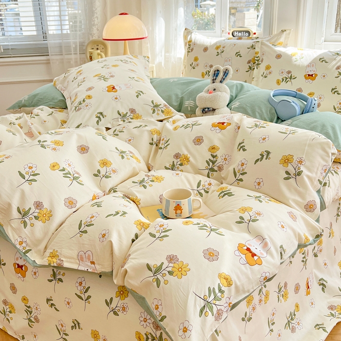 91家纺网 家纺一手货源 找家纺 （总）世爵 2025新款全棉印花小清新套件系列-四件套