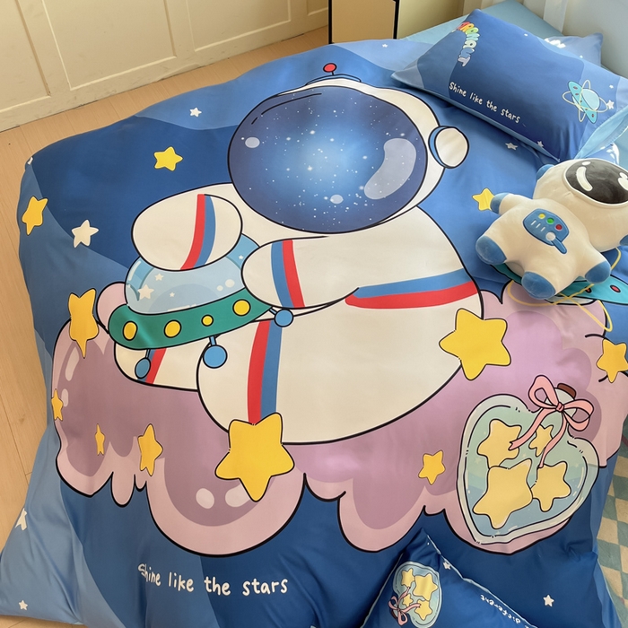 91家纺网 家纺一手货源 找家纺 博雅 2025新款纯棉宇航员四件套 星际宇航员