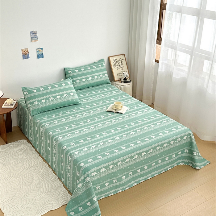 91家纺网 家纺一手货源 找家纺 （总）绒艺席业 2025新款简约原棉印花老粗布床单