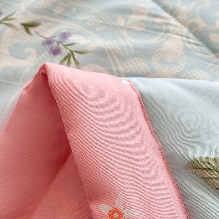 91家纺网 家纺一手货源 找家纺 瑜珠 2025新款A类双面全棉印花夏被夏凉被纯棉空调被 倾城兰