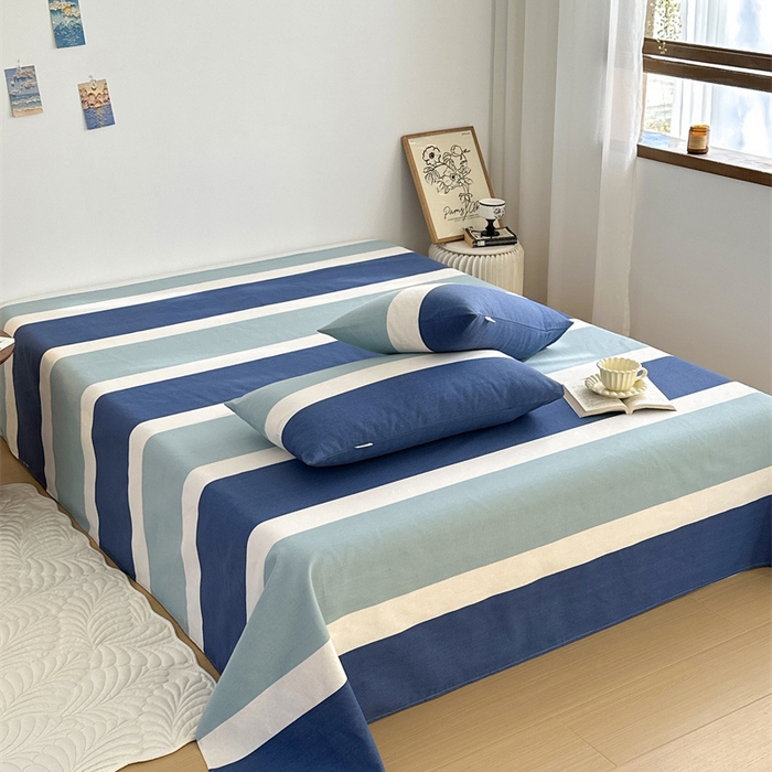 91家纺网 家纺一手货源 找家纺 绒艺席业 2025新款简约原棉印花老粗布床单 明治