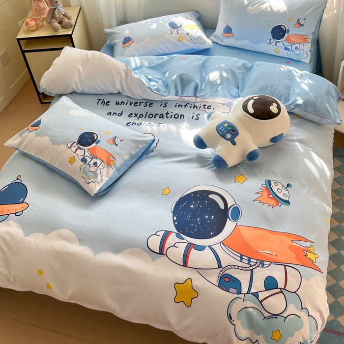 91家纺网 家纺一手货源 找家纺 博雅 2025新款纯棉宇航员四件套 飞船宇航员