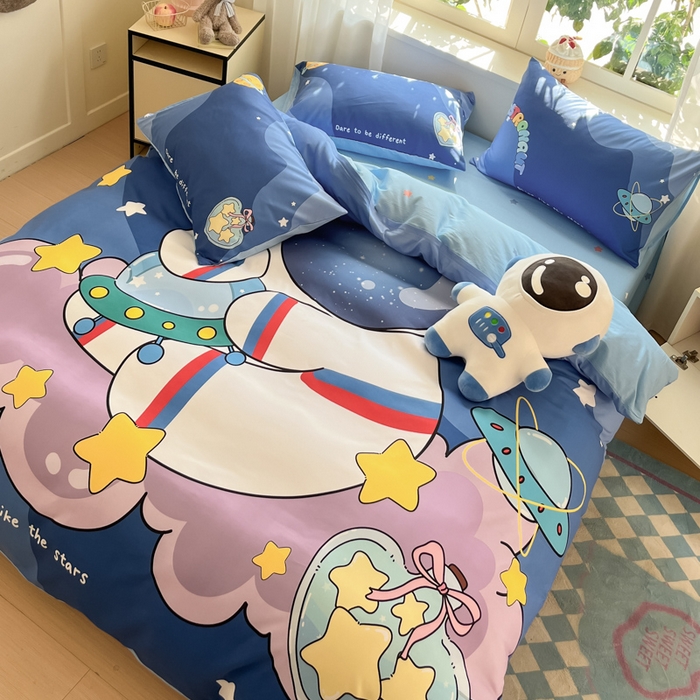 91家纺网 家纺一手货源 找家纺 博雅 2025新款纯棉宇航员四件套 星际宇航员