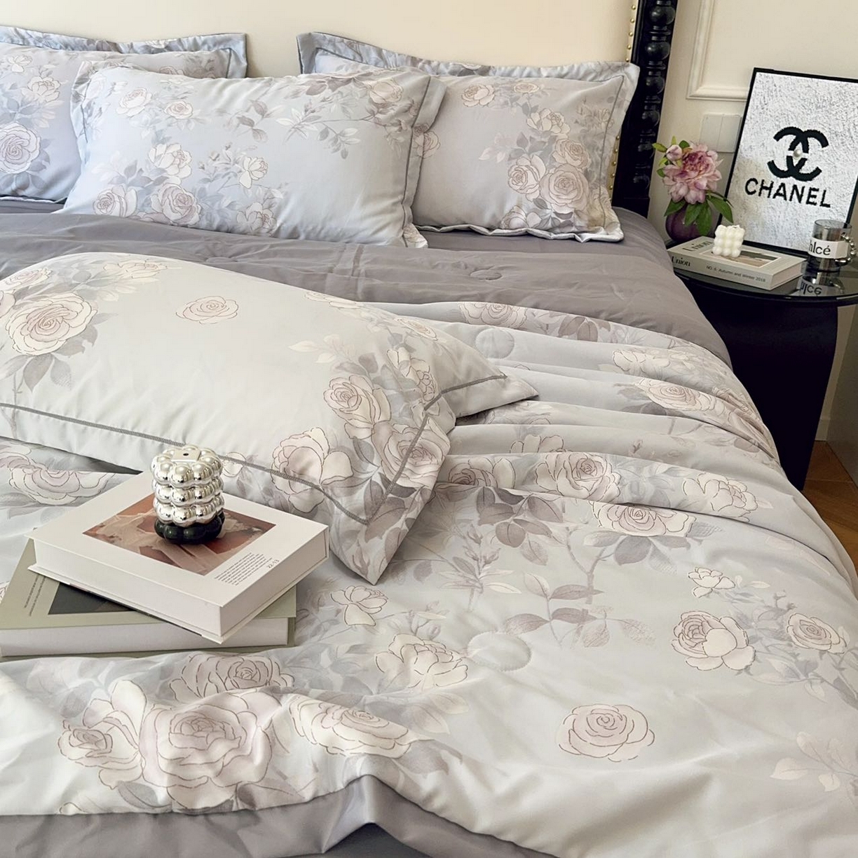 91家纺网 家纺一手货源 找家纺 兜米家居 2025新款水洗天丝夏被四件套 玫瑰芬芳