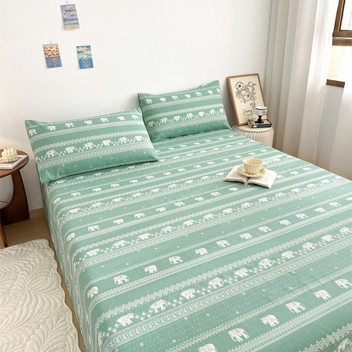 91家纺网 家纺一手货源 找家纺 （总）绒艺席业 2025新款简约原棉印花老粗布床单