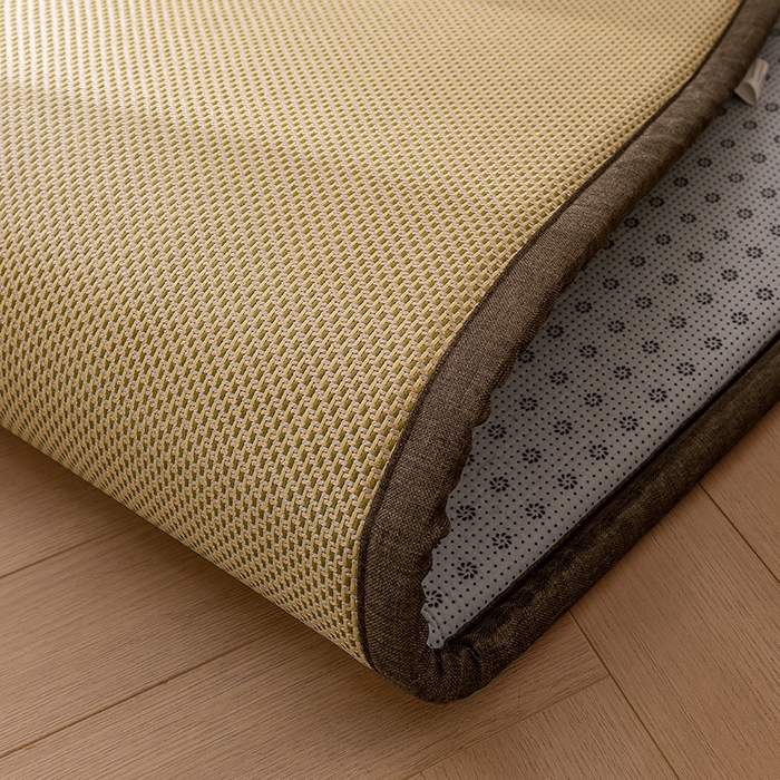 91家纺网 家纺一手货源 找家纺 2025新款包边工艺凉感冰藤地铺睡垫系列凉席地垫 绿冰藤