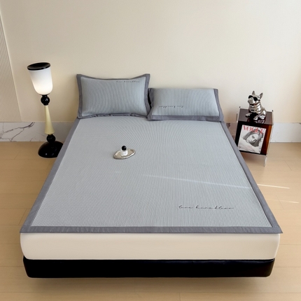 孩子王家纺 2025新款冰丝席提花冰豆豆床单床笠-暮野系列 暮野-优雅灰