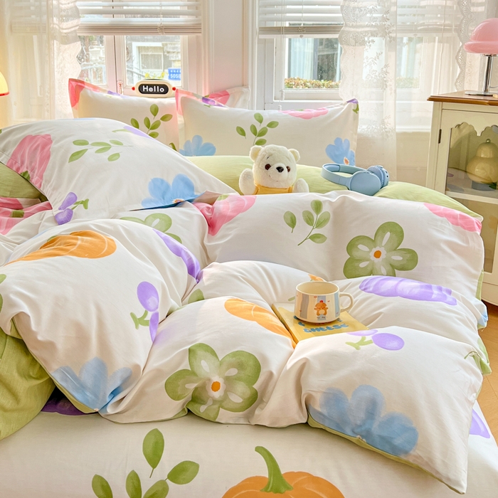 91家纺网 家纺一手货源 找家纺 世爵 2025新款全棉印花小清新单品系列-单被套 南瓜派