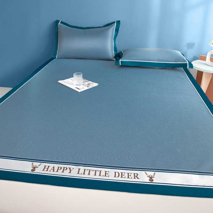 91家纺网 家纺一手货源 找家纺 （总）阿亮家居 2025新款A类母婴级1800D碳光小鹿冰丝席凉席