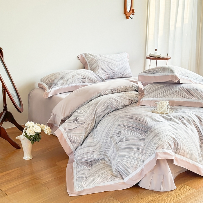 91家纺网 家纺一手货源 找家纺 巧玲珑 2025新款60支A类进口数码印花美式双拼四季款长绒棉四件套 海纳百川