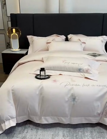 91家纺网 家纺一手货源 找家纺 星蕴家纺 2025新款澳棉正宗长绒棉四件套-诺兰 西柚粉