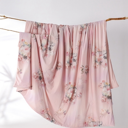 91家纺网 家纺一手货源 找家纺 缔锦家纺 2025新款凉感丝印花夏被 暮云花香