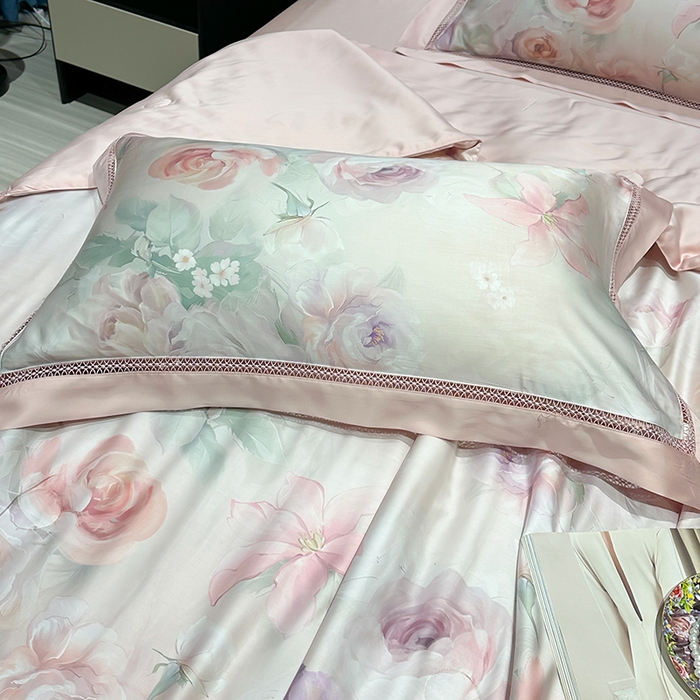 91家纺网 家纺一手货源 找家纺 欧夏2025春夏新款兰精天丝数码印花镂空夏被夏凉被空调被 赫莲娜