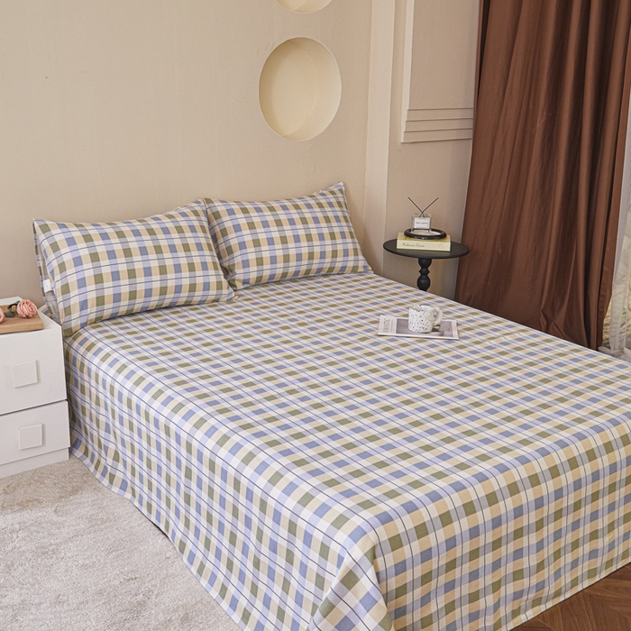 91家纺网 家纺一手货源 找家纺 绒艺席业 2025新款简约原棉印花老粗布床单 简兮米