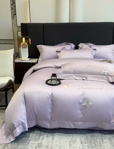 91家纺网 家纺一手货源 找家纺 星蕴家纺 2025新款澳棉正宗长绒棉四件套-诺兰 优雅紫