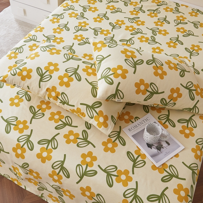 91家纺网 家纺一手货源 找家纺 绒艺席业 2025新款简约原棉印花老粗布床单 猫爪草