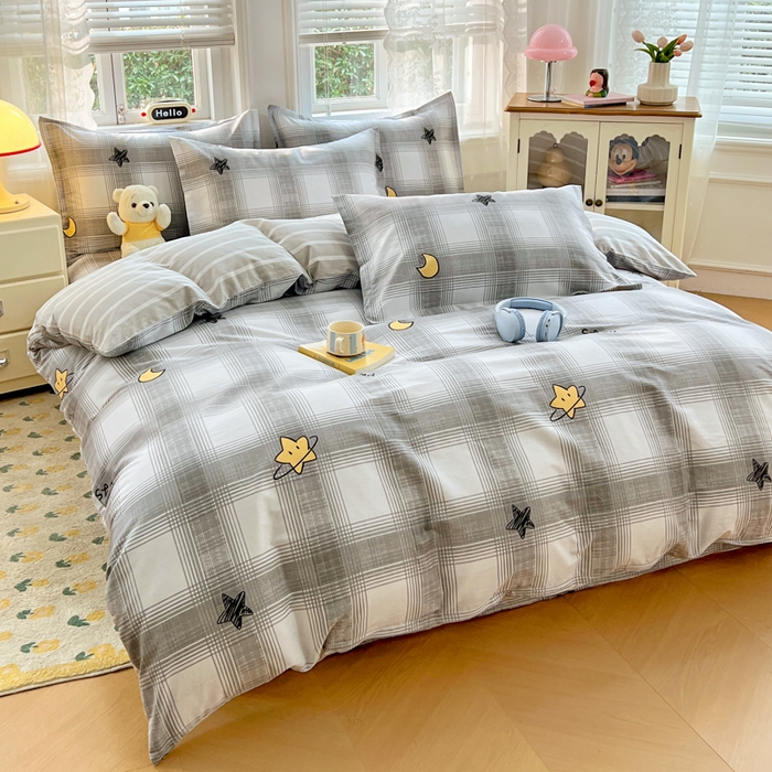 91家纺网 家纺一手货源 找家纺 世爵 2025新款全棉印花小清新单品系列-单被套 星空印记