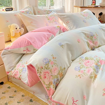 91家纺网 家纺一手货源 找家纺 （总）世爵 2025新款全棉印花小清新单品系列-单被套