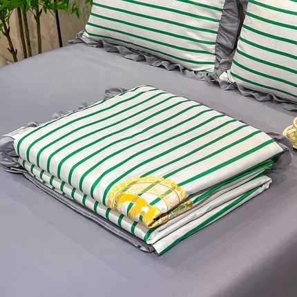 91家纺网 家纺一手货源 找家纺 经年 2025新款水洗真丝韩版夏被浅夏系列 浅夏-香草灰