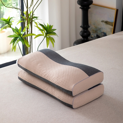 九州枕芯 2025新款针织双拼纯荞麦枕 卡其色
