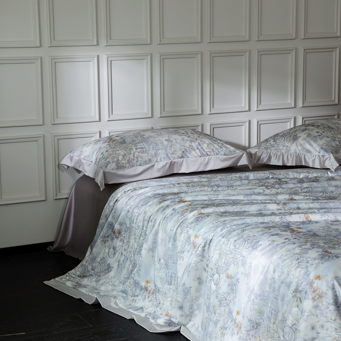 91家纺网 家纺一手货源 找家纺 傲蕾良品 2025新款水光锦冰柔印花夏被 银雪草