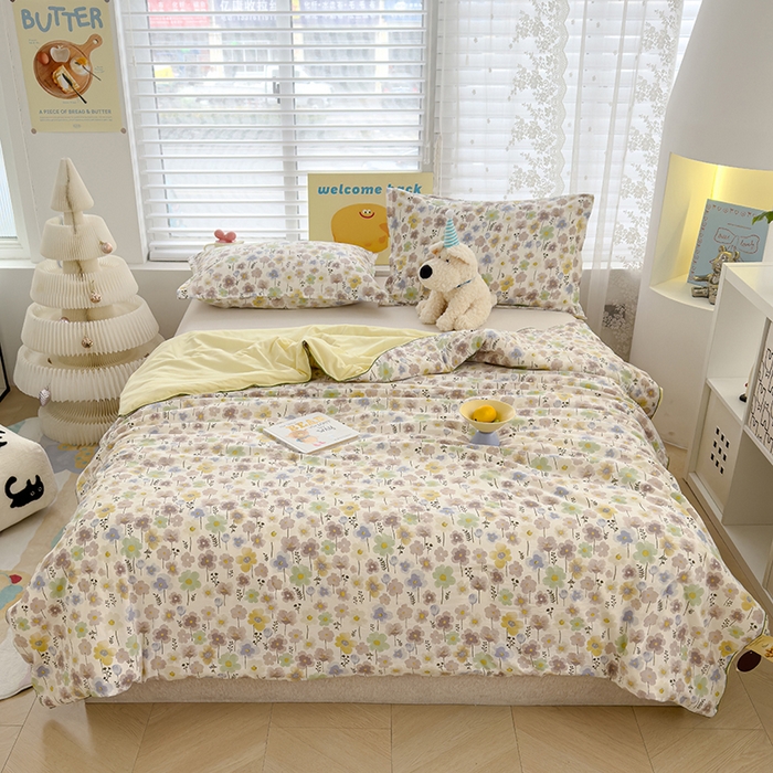 91家纺网 家纺一手货源 找家纺 星巴k家纺 2025新款A类水洗双层纱大豆纤维夏被夏凉被空调被 朵朵花丛