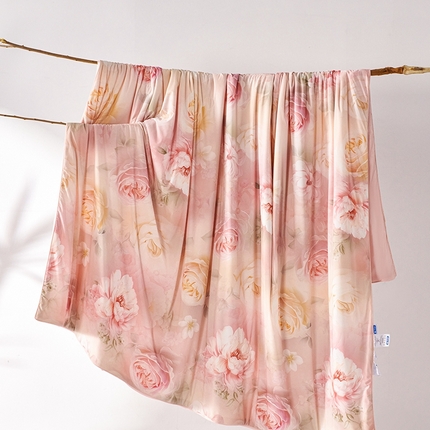 91家纺网 家纺一手货源 找家纺 缔锦家纺 2025新款凉感丝印花夏被 秋意棉棉