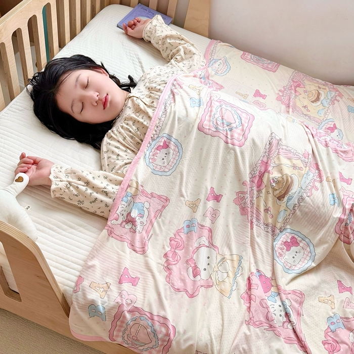 91家纺网 家纺一手货源 找家纺 嗨生活 2025新款婴儿裸睡级凉感针织毯幼儿园夏被儿童夏被毯子 蛋糕铺