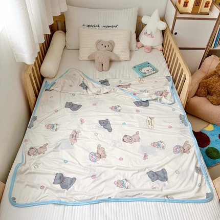 嗨生活 2025新款婴儿裸睡级凉感针织毯幼儿园夏被儿童夏被毯子 小奶猫