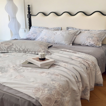 兜米家居 2025新款水洗天丝夏被四件套 玫瑰芬芳