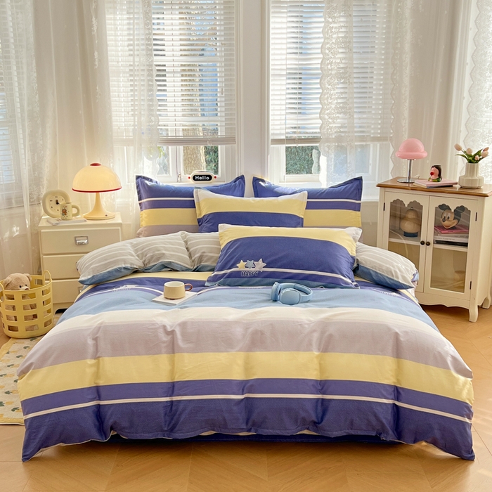 91家纺网 家纺一手货源 找家纺 世爵 2025新款全棉印花小清新单品系列-单被套 时光序曲