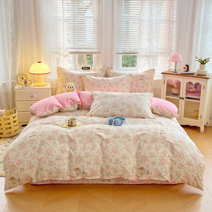 91家纺网 家纺一手货源 找家纺 世爵 2025新款全棉印花小清新单品系列-单被套 护花使者