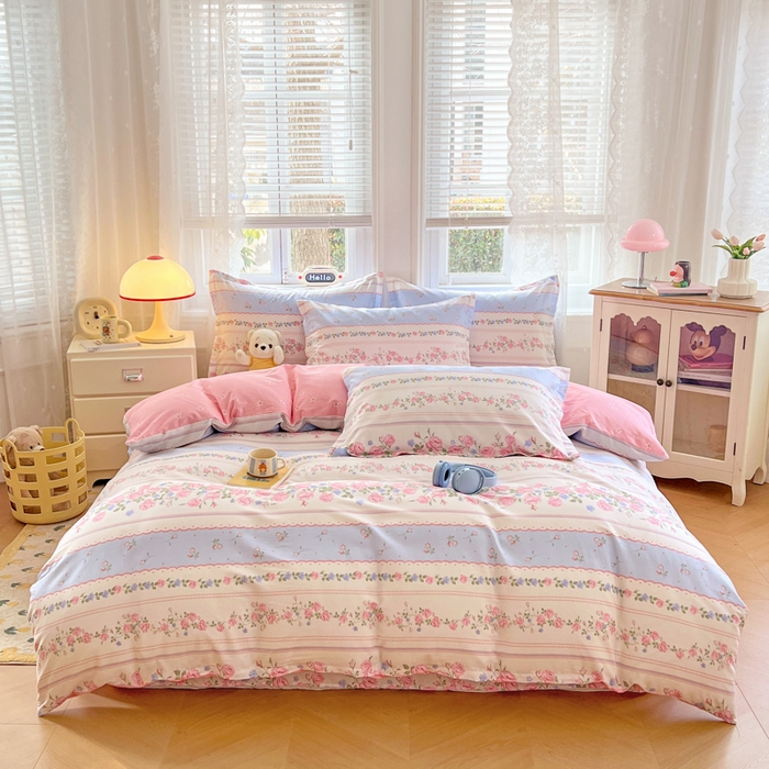 91家纺网 家纺一手货源 找家纺 世爵 2025新款全棉印花小清新单品系列-单被套 爱枝花语