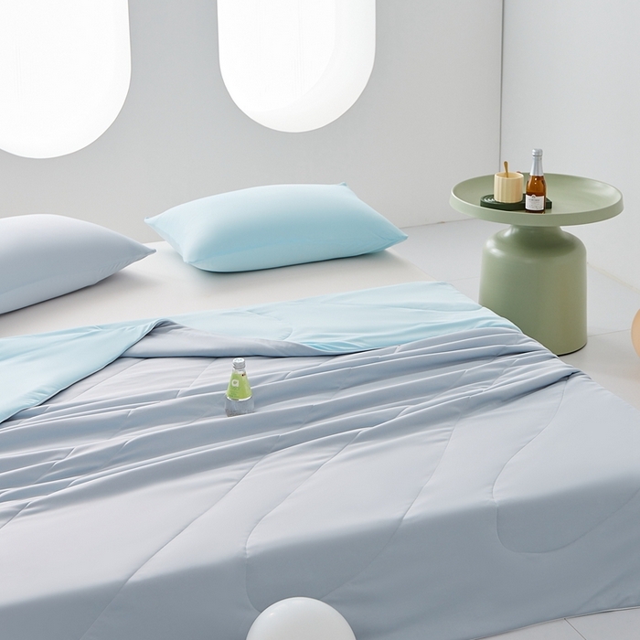 91家纺网 家纺一手货源 找家纺 LADYCOCO可可家居 2025新款凉感夏被 蓝