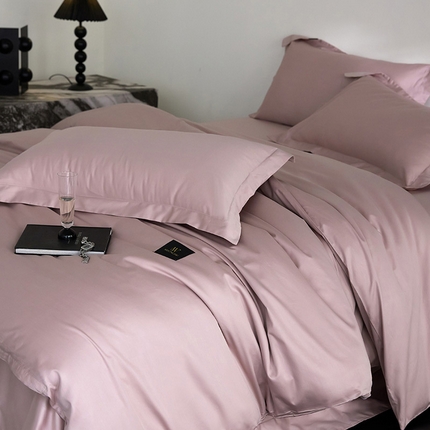 91家纺网 家纺一手货源 找家纺 梧桐树 2025新款60s长绒棉全棉纯色双拼系列单被套 单被套 纯色优雅紫