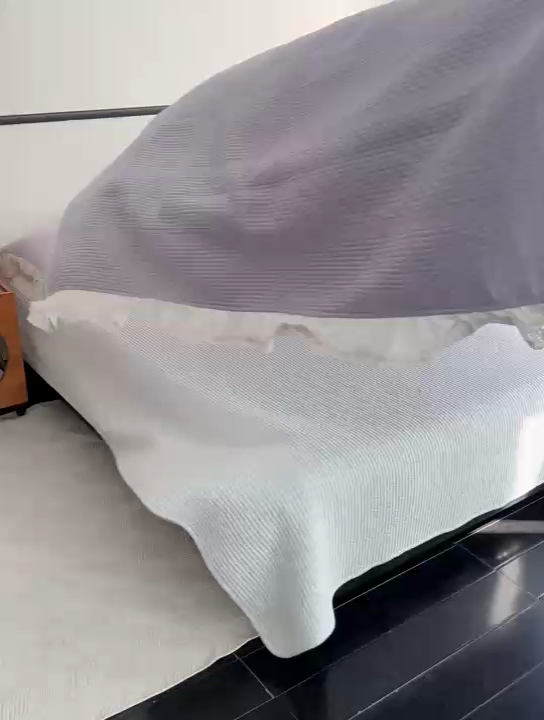 91家纺网 家纺一手货源 找家纺 沐纯家居 2025新款棉小乐花边床盖三件套 梦幻紫